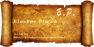 Blondner Placid névjegykártya
